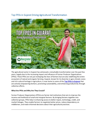 Top FPOs in Gujarat Driving Agricultural Transformation