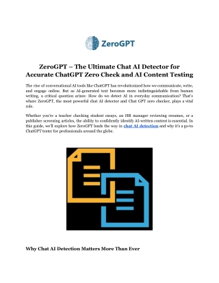 ZeroGPT – The Ultimate Chat AI Detector for Accurate ChatGPT Zero Check and AI Content Testing