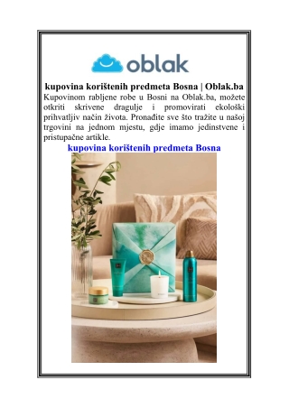 kupovina korištenih predmeta Bosna Oblak.ba