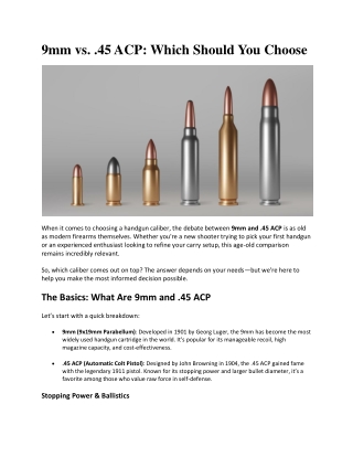 9mm vs. .45 ACP Which Should You Choose