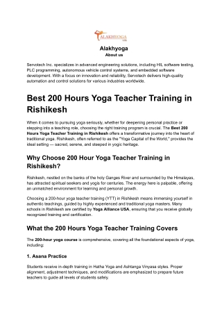 Best 200 Hours Yoga Teacher Training in Rishikesh