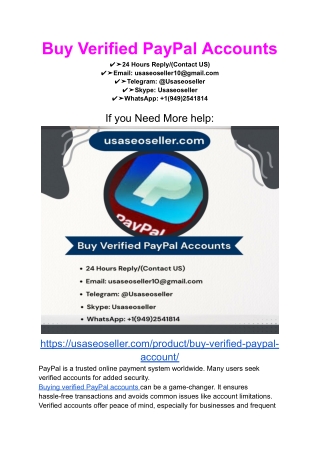 Buy Verified PayPal Accounts