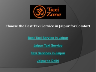 Choose the Best Taxi Service in Jaipur for Comfort