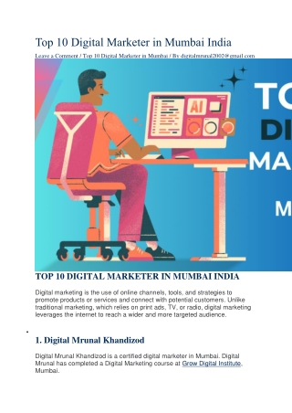 Top 10 Digital Marketer in Mumbai India