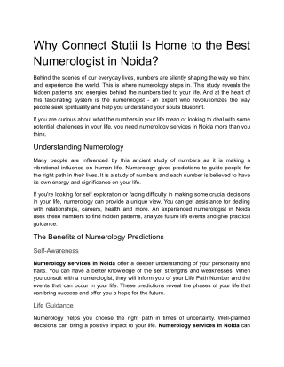 Why ConnectStutii Is Home to the Best Numerologist in Noida_ (1)