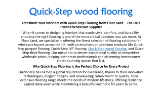Quick-Step wood flooring