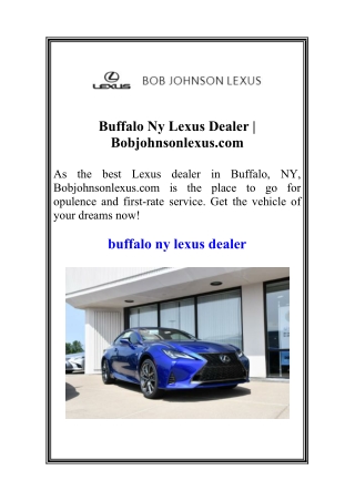 Buffalo Ny Lexus Dealer  Bobjohnsonlexus.com