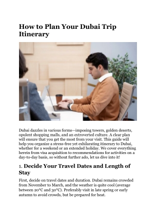 How to Plan Your Dubai Trip Itinerary