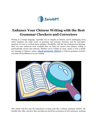 Enhance Your Chinese Writing with the Best Grammar Checkers and Correctors