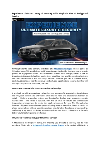 Experience Ultimate Luxury & Security with Maybach Hire & Bodyguard Service