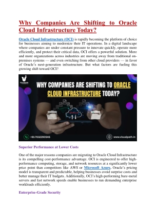 OCI Online Certification Course - OCI Training in India