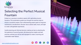 Selecting the Perfect Musical Fountain.