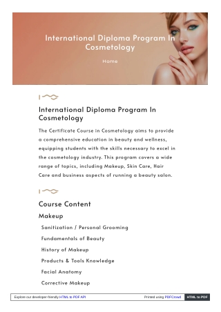 International Diploma Program in Cosmetology | AMA International