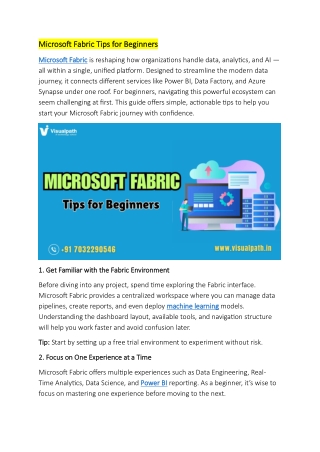 Microsoft Fabric Training - Microsoft Fabric Training in Chennai