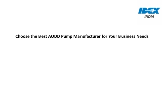 Choose the Best AODD Pump Manufacturer for Your Business Needs