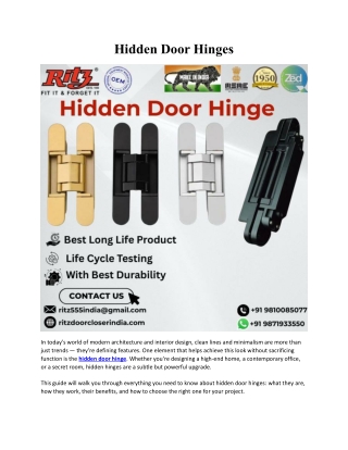Hidden Door Hinges