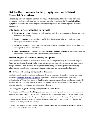 Checknocrats Banking Equipment