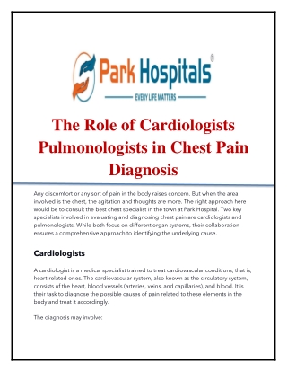 The Role of Cardiologists & Pulmonologists in Chest Pain Diagnosis