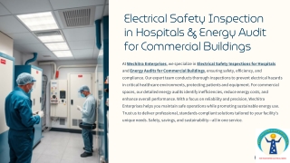 Electrical Safety Inspection in Hospitals & Energy Audit for Commercial Building
