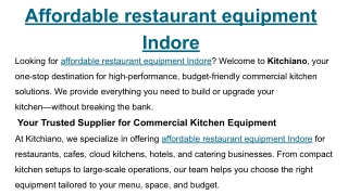 Affordable restaurant equipment Indore
