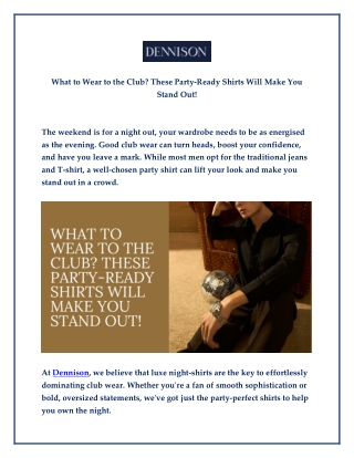 What to Wear to the Club These Party-Ready Shirts Will Make You Stand Out!