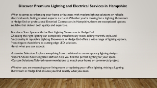 Lighting Showroom In Hedge End
