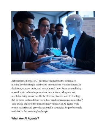 How AI agents will transform work and what humans must do to stay relevant