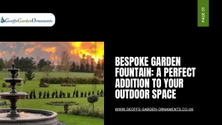 Bespoke Garden Fountain A Perfect Addition to Your Outdoor Space