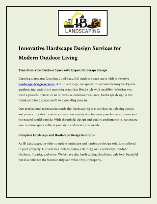 Innovative Hardscape Design Services for Modern Outdoor Living