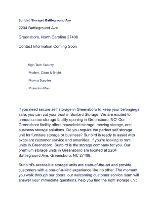 Storage Units Greensboro _ Self Storage Near Me _ Sunbird Storage-1711033865