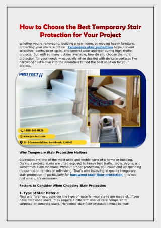 How to Choose the Best Temporary Stair Protection for Your Project