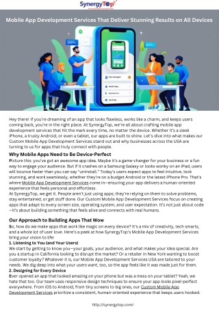 Mobile App Development Services That Deliver Stunning Results on All Devices