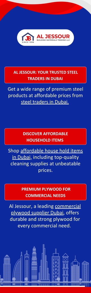 AL JESSOUR YOUR TRUSTED STEEL TRADERS IN DUBAI