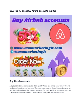 USA Top 77 sites Buy Airbnb accounts in 2025