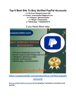 Top 6 Best Site To Buy Verified PayPal Accounts