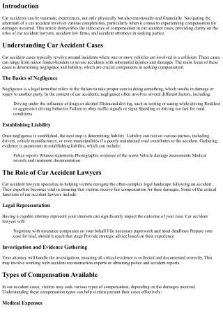 Compensation Unraveled: Inside Car Accident Cases