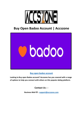 Buy Open Badoo Account  Accszone