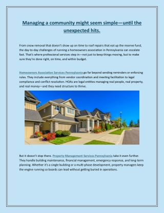 Managing a community might seem simple—until the unexpected hits.