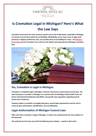 Is Cremation Legal in Michigan? Here's What the Law Says