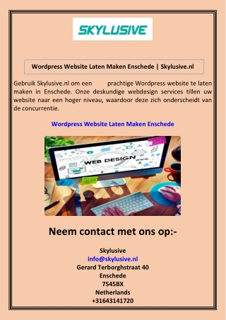 Wordpress Website Laten Maken Enschede Skylusive.nl