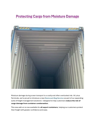 Protecting Cargo from Moisture Damage