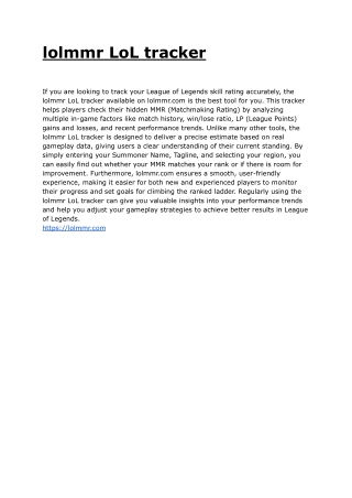 lolmmr LoL tracker