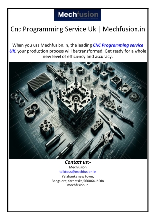 Cnc Programming Service Uk | Mechfusion.in