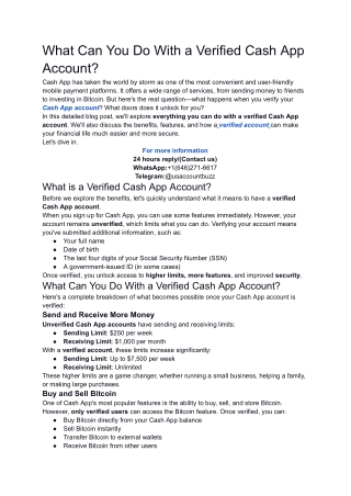 What Can You Do With a Verified Cash App Account