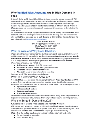 Why Verified Wise Accounts Are in High Demand in 2025