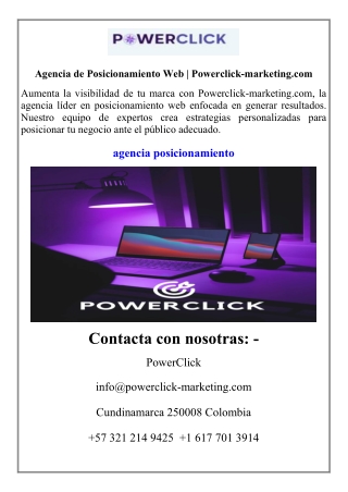 Agencia de Posicionamiento Web  Powerclick-marketing.com