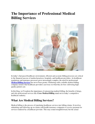 The Importance of Professional Medical Billing Services