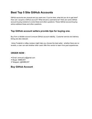 Best Top 5 Site GitHub Accounts