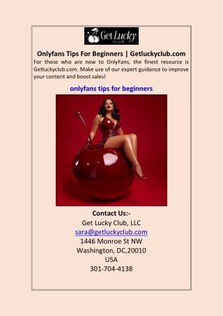 Onlyfans Tips For Beginners | Getluckyclub.com