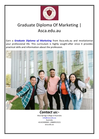 Graduate Diploma Of Marketing | Asca.edu.au
